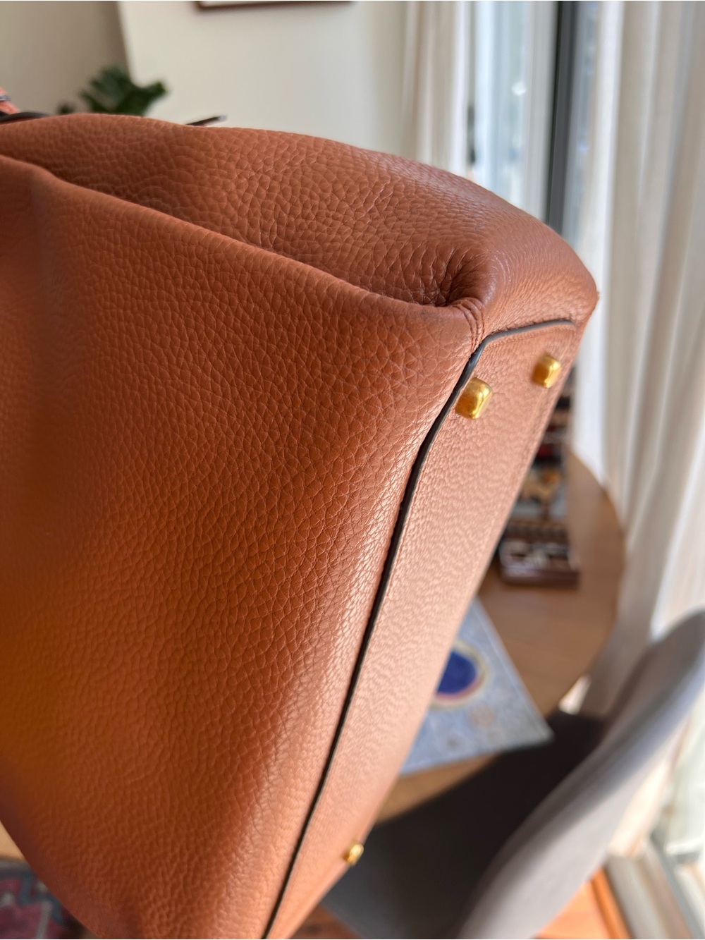 Coach Brown Pebbled Leather Shoulder Bag - Picture 6 of 9